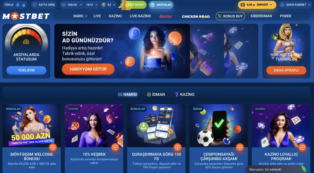 Mostbet yukle edənlər üçün bonuslar